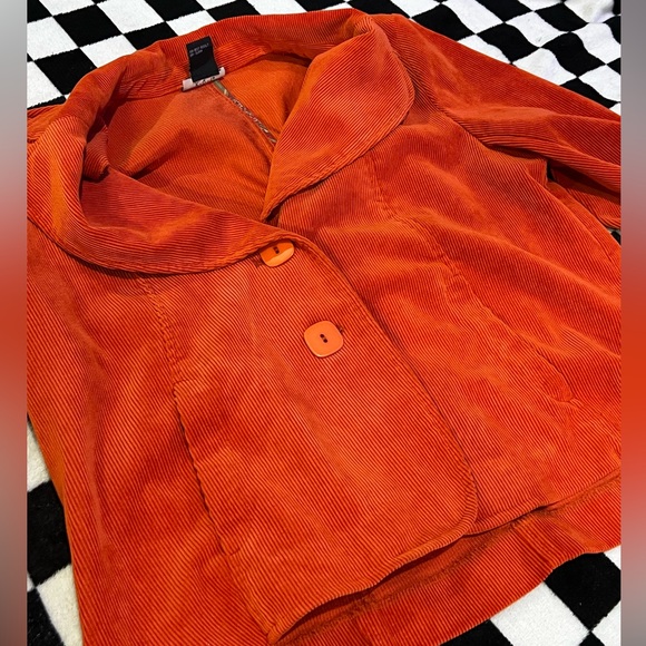 women’s jacket coat button up blazer orange - Picture 4 of 4